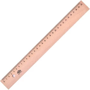 0042 30 cm Tahta Cetvel Demirli Vernikli