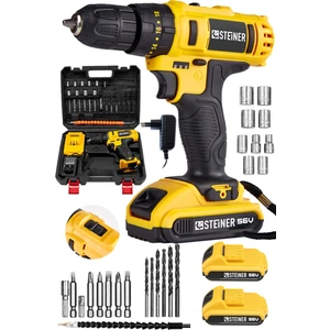 Germany Technology Darbeli 56 V 5 Ah Bakır Sargılı Çift Akülü Şarjlı Vidalama Matkap + Set