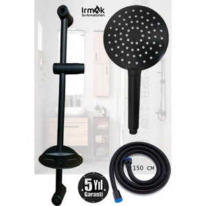 Irmak Sürgülü Duş Seti Siyah Banyo El Duşu Spiral Sürgü Boru Takımı Duş Seti Robot Banyo Armatür