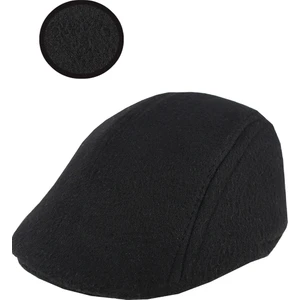 Erkek Kasket  Kaşmir Siyah Kışlık Kulaklı Şapka 
