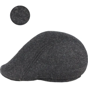 Erkek Kasket  Kaşmir Füme Kışlık Kulaklı Şapka 