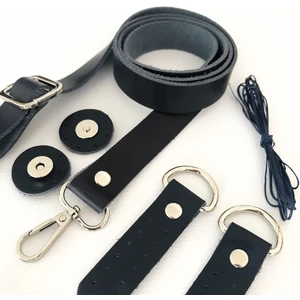 Alfa Tasarım Atölyesi Deri Çanta Sapı Aksesuarlı 120 Cm Mıknatıslı Çıtçıt Mumlu Ip Set