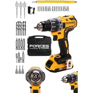 Forces Power Germany Yellow Bohrer 58 V 8 Ah Lityum Li-On Darbeli Çelik Şanzıman Çift Akülü Vidalama Matkap