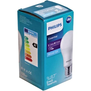 13W (100W) LED Ampul Beyaz Işık 6500K E27 Duy (12 Adet)