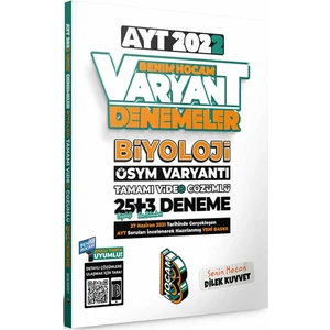 Benim Hocam Yayınları 2022 AYT Biyoloji Tamamı Video Çözümlü 25 + 3 Deneme Sınavı