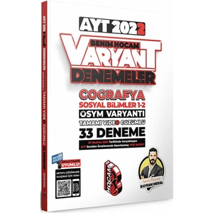 Benim Hocam Yayınları 2022 AYT Coğrafya Tamamı Video Çözümlü 33 Deneme Sınavı
