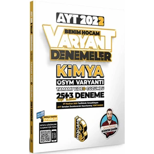 Benim Hocam Yayınları 2022 AYT Kimya Tamamı Video Çözümlü 25 + 3 Deneme Sınavı