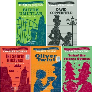 İş Bankası Kültür Yayınları Charles Dickens Çocuk Klasikleri 5 Kitap Set / Büyük Umutlar - David Copperfield - Iki Şehrin Hikayesi - Oliver Twist - Tuhaf Bir Yılbaşı Öyküsü