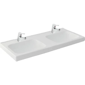 Qube Çift Hazneli Lüx Lavabo - Beyaz 45*100 cm