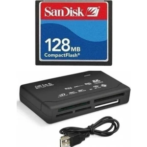 128 MB Compact Flash Hafıza Kartı - USB 2.0 Cf Kart Okuyucu