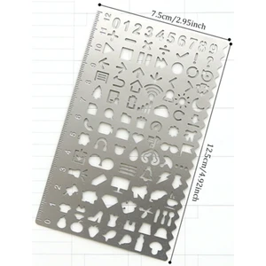 Metal Çizim Şablonu 13x8 cm Günlük ve Kişilik Grafikleri İçin İdeal