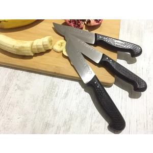 Üzüm Çelik Meşhur Maraş Bıçağı 23 cm Çelik Doğrama Bıçağı Siyah Sap 3'lü