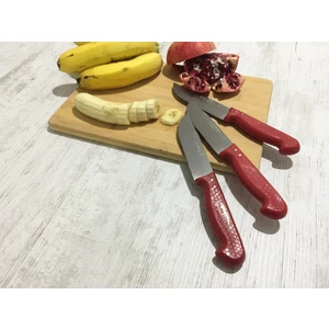 Üzüm Çelik Meşhur Maraş Bıçağı 23 cm Çelik Doğrama Bıçağı Kırmızı Sap 3'lü