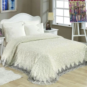 Dolce Mariee Fransız Güpürlü 6 Parça Battaniye Set Krem