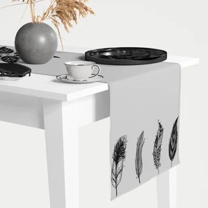 Tropik Home Amerikan Servis Dijital Baskılı Tüy Desen Renkli Masa  Sunum Runner 40X145 Tropikhome