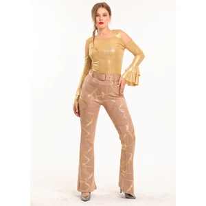Ispanyolpaça Varak Baskılı Scuba Pantolon | PNT33581