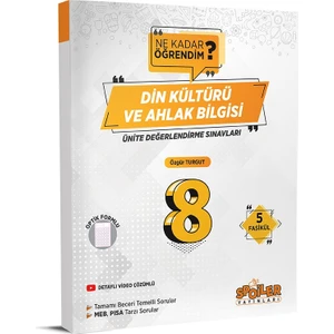 Spoiler Yayınları Spoiler 8. Sınıf Din Kültürü Ne Kadar Öğrendim Üds Yeni 2022