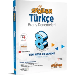 Spoiler Yayınları 8. Sınıf Lgs Türkçe Spoiler 20 Deneme Yeni 2022