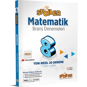 Spoiler Yayınları 8. Sınıf Lgs Matematik Spoiler 20 Deneme Yeni 2022