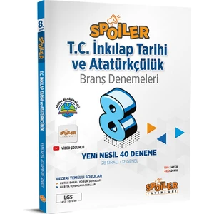 Spoiler Yayınları 8. Sınıf Lgs Inkılap Tarihi Spoiler 40 Deneme Yeni 2022