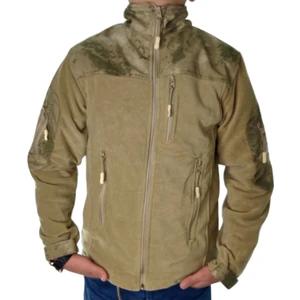 Erkek Jandarma Desenli Bej Tactical Softshell Polar Fermuarlı Mont