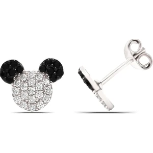 Parmas Design Kız Çocuk Mickey Mause 925 Ayar Gümüş Küpe