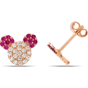 Parmas Design Kız Çocuk Mickey Mause 925 Ayar Gümüş Küpe