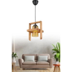 Bi Dolu Shop Twoline Ahşap Tekli Sarkıt Avize Natural