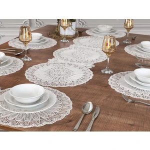 Tropik Home Amerikan Servis 12 Kişilik Venezia Beyaz Supla ve Runner Set 13 Parça Set Sunum Takımı Tropikhome