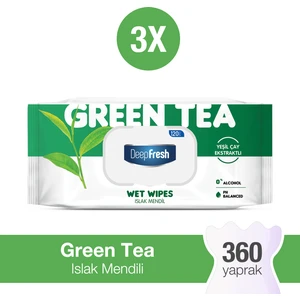 Deep Fresh Doğal Özler Yeşil Çay Islak Mendil 3 x 120 Yaprak