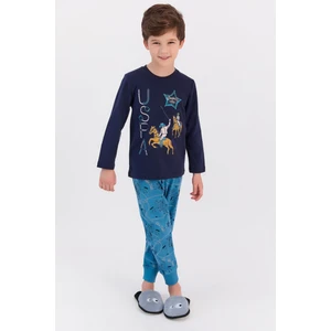 U.S. Polo Assn. Lacivert Erkek Çocuk Ribanalı Pijama Takımı