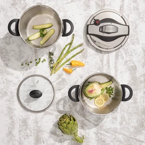 Presso-S Siyah Düdüklü Tencere Seti 4+6 Lt