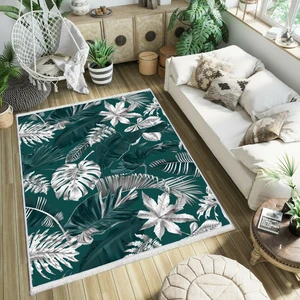 Bazaar Forum Bazaarforum Dekoratif Saçaklı Mermer Desen Yeni Model Pvc Deri Kaymaz Taban Dijital Baskı Halı 80X140CM CK-671