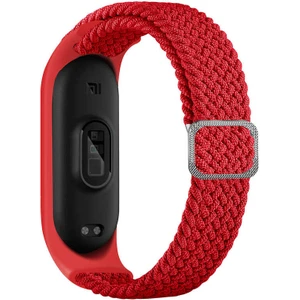 Xiaomi Mi Band 5 Kordon Tokalı Örgü Kordon Kırmızı