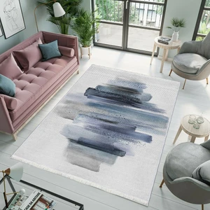 Bazaar Forum Bazaarforum Dekoratif Saçaklı Mermer Desen Yeni Model Pvc Deri Kaymaz Taban Dijital Baskı Halı 80X140CM CK-689