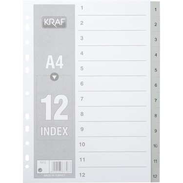 Alifの送料ページ Kraf A4 1-12 Rakamlı Seperatör Dosya Ayracı Evrak Fiyatı
