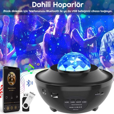 Triline LED Yıldız Bluetooth USB Projektör Okyanus Dalgası Fiyatı