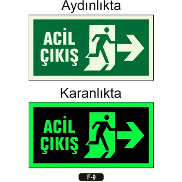 Gündoğdu Fosforlu Acil Çıkış Yön Levhası