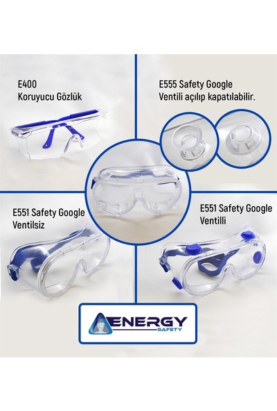 Energy Safety E-555 Unıversal Goggle Gözlük