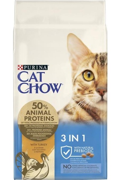 Cat Chow Feline 3ü1 Arada Turkey Hindili Yetişkin Kedi Maması 15 kg