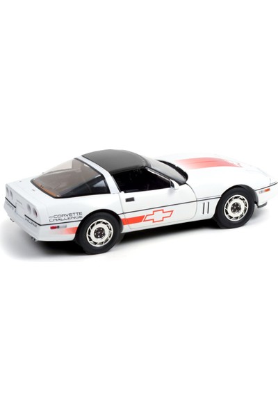 Greenlight 1:18 1988 Chevrolet Corvette C4 – White With Orange Stripes – Corvette Challenge Race Car 13596