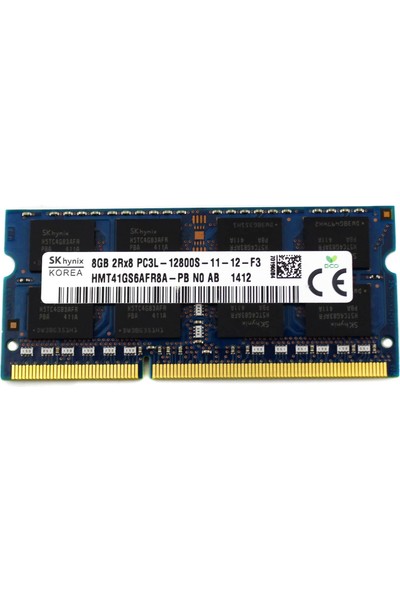 Sk Hynix 2rx8 PC3L-12800S-11-12-F3 8GB 1600MHZ DDR3 Notebook Ram HMT41GS6AFR8A-PB