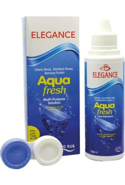 Elegance Aqua Fresh 60 ml Çok Amaçlı Kontak Lens Bakım Solüsyonu Seyahat ve Çantada Taşımaya Uygun