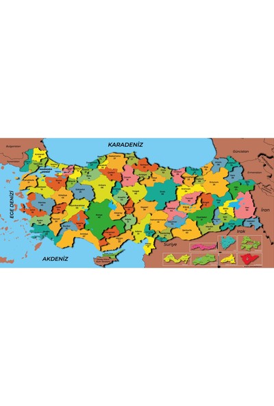 Statik Kağıt Renkli Türkiye Haritası