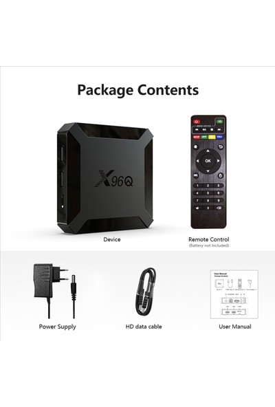 Case 4U C4U X96Q 4K Smart Android 10 TV Box - Wifi Medya Oynatıcı 2 GB Ram / 16 GB Hafıza