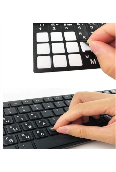 Fano Arapça Türkçe Klavye Sticker Siyah Renk Notebook ve Pc Uyumlu