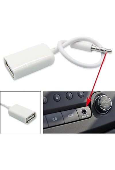Fano USB Dişi To Aux Stereo 3 Boğumlu Çevirici Kablo