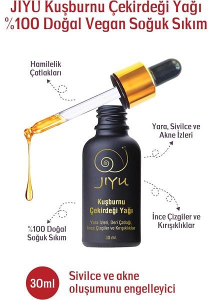 Cilt Yenileyici Doğal Kuşburnu Yağı 30 ml.