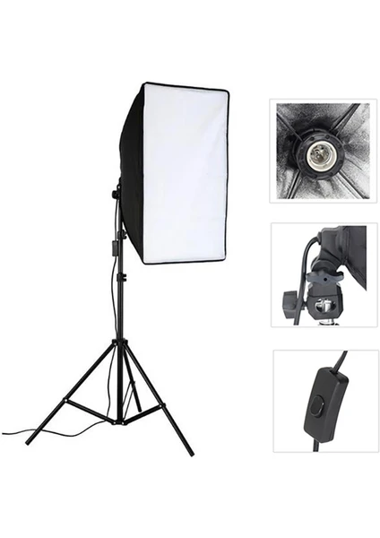 Cazip Shop Tek Duylu Sürekli Video Işığı Softbox 50 x 70 cm