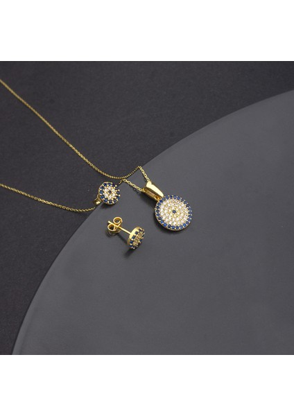 925 Ayar Gümüş Nazar Kolye Küpe Set fiyatları